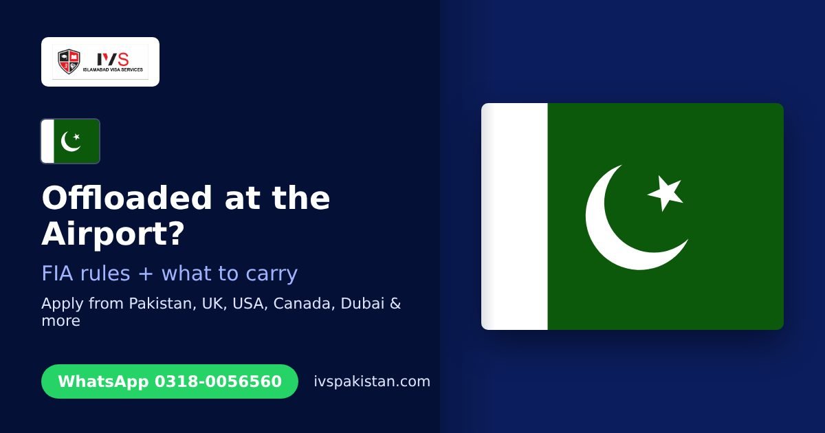 FIA offloading: documents to carry on a visit visa from Pakistan, IVS guide cover with the Pakistan flag