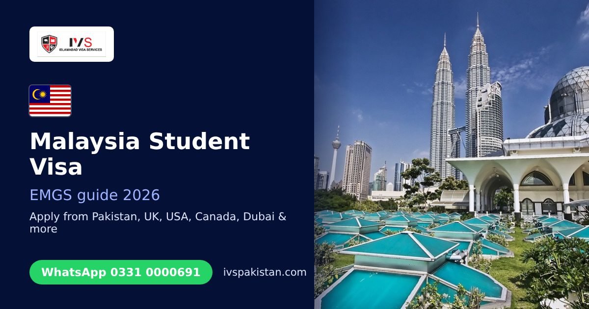 Malaysia Student Visa from Pakistan: The EMGS Process Explained: IVS guide cover