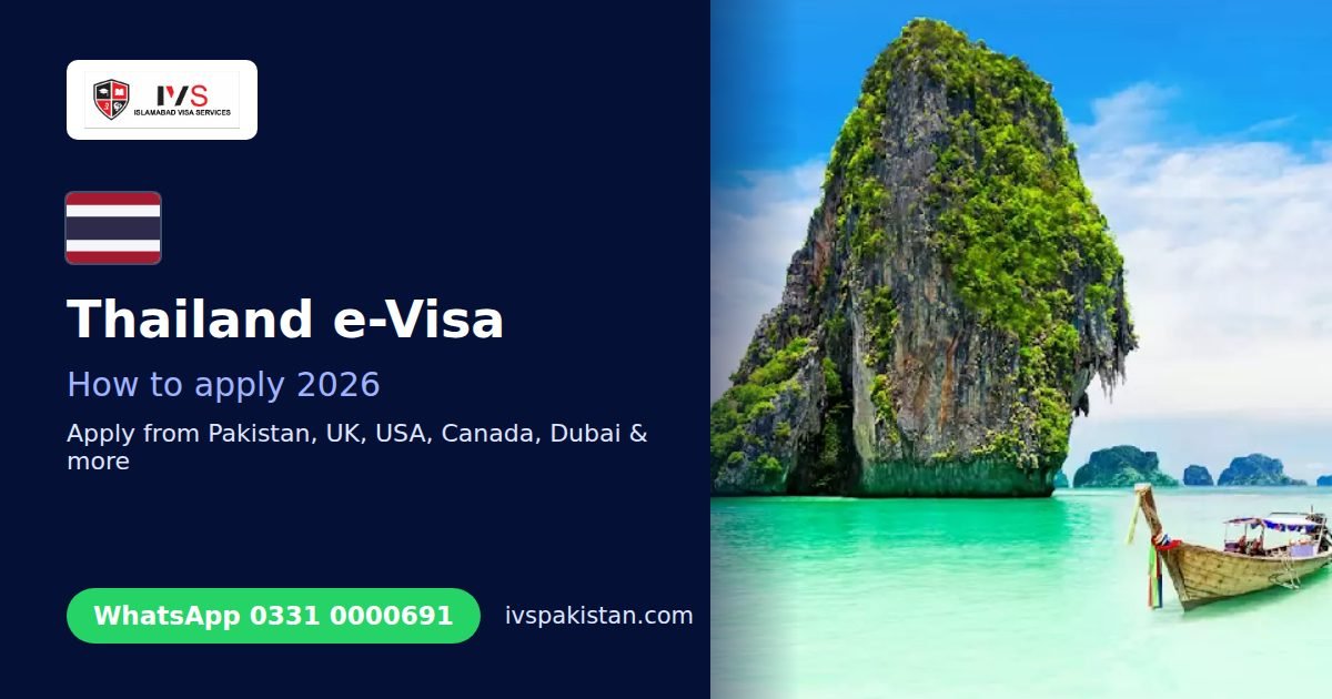 Thailand e-Visa guide for Pakistani travellers, limestone island and longtail boat