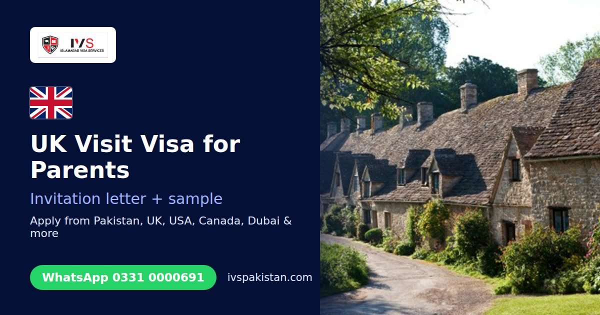 UK visit visa invitation letter for parents, English village cottages