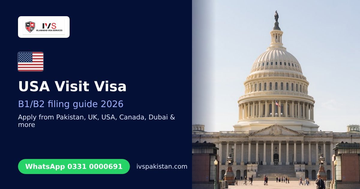 USA Visit Visa from Pakistan: How to Apply for a B1/B2 Visa: IVS guide cover